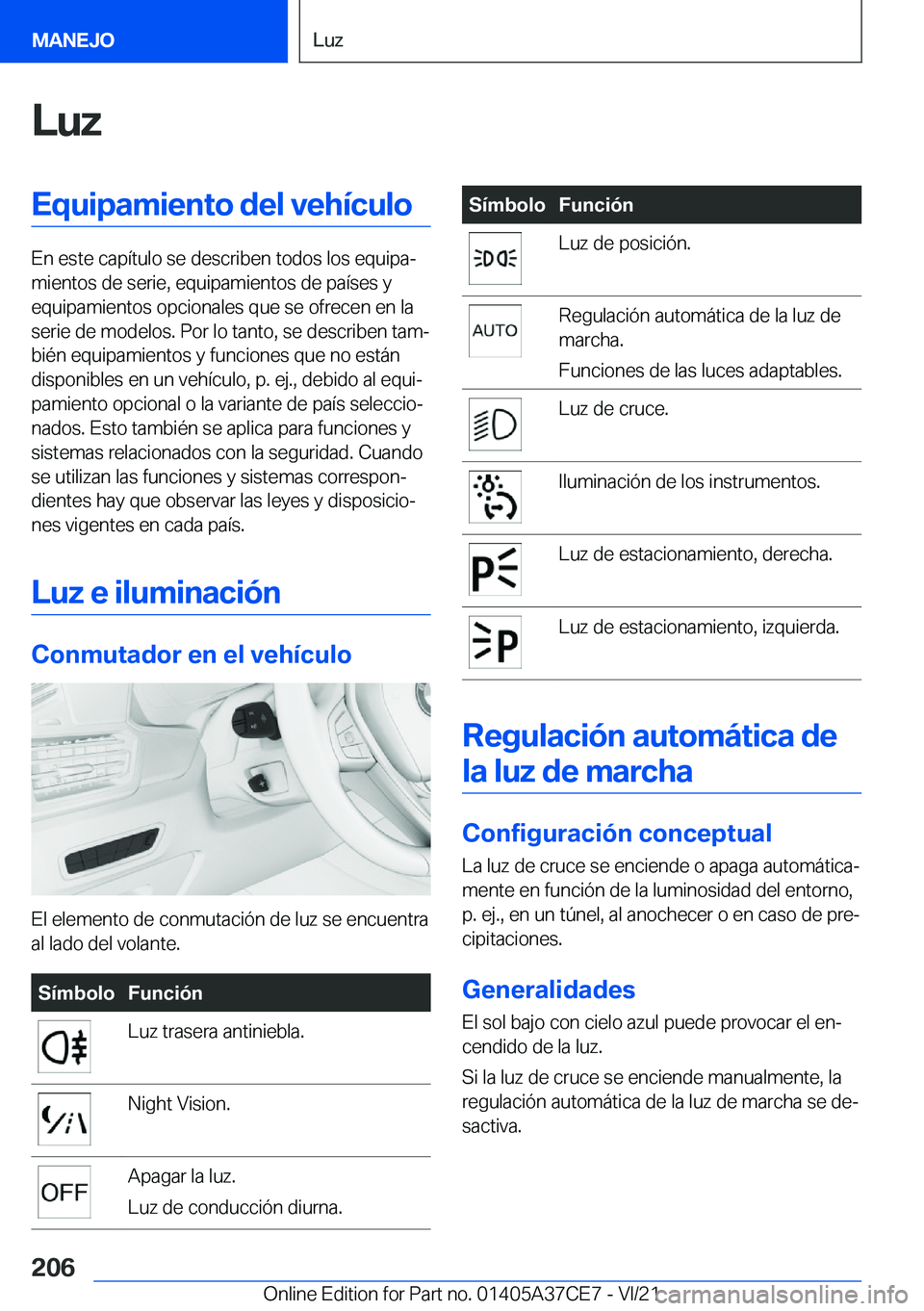 BMW X5 2022  Manuales de Empleo (in Spanish) �L�u�z�E�q�u�i�p�a�m�i�e�n�t�o��d�e�l��v�e�h�
