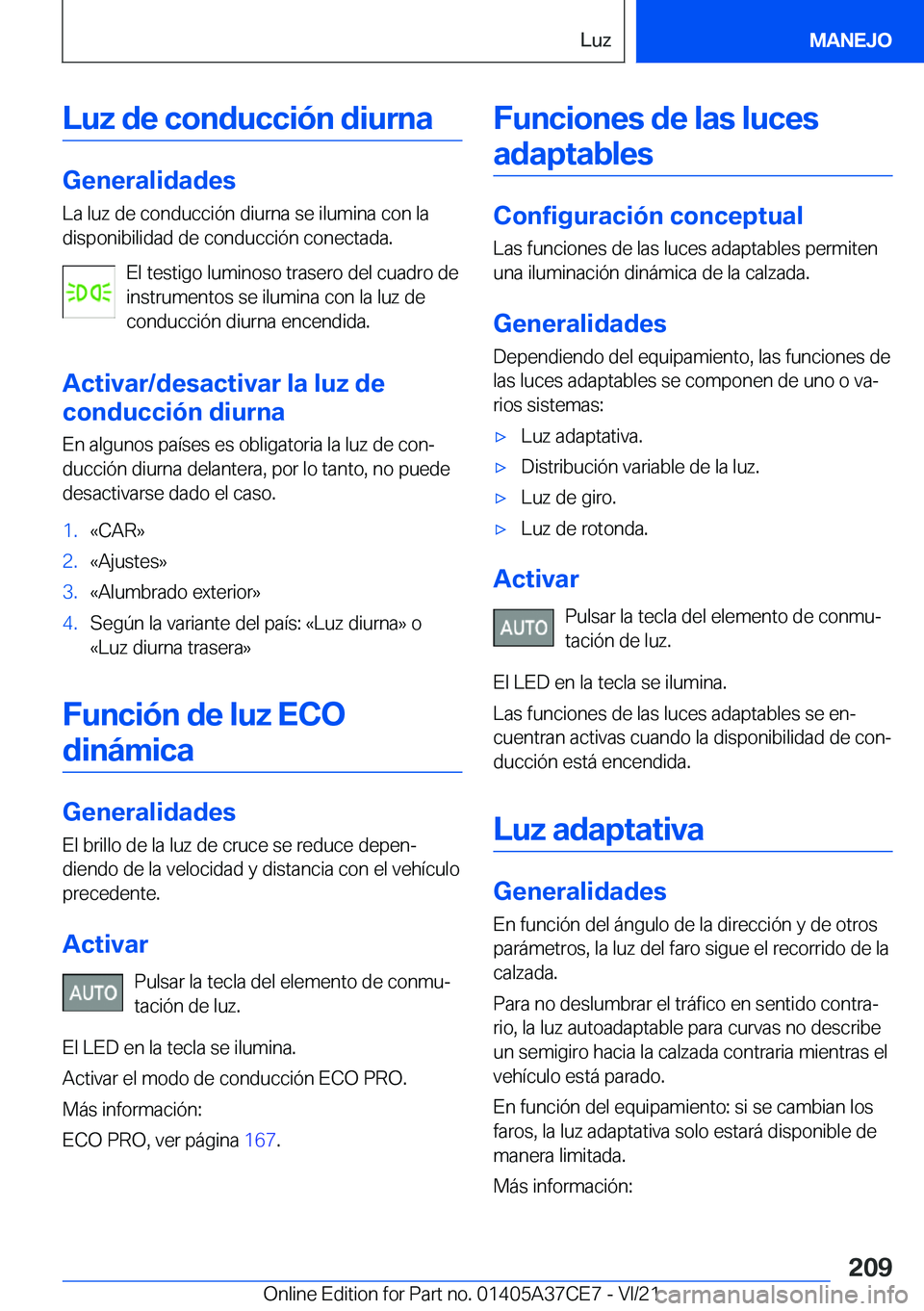 BMW X5 2022  Manuales de Empleo (in Spanish) �L�u�z��d�e��c�o�n�d�u�c�c�i�