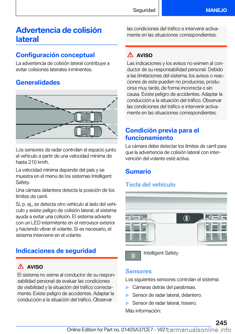 BMW X5 2022  Manuales de Empleo (in Spanish) �A�d�v�e�r�t�e�n�c�i�a��d�e��c�o�l�i�s�i�