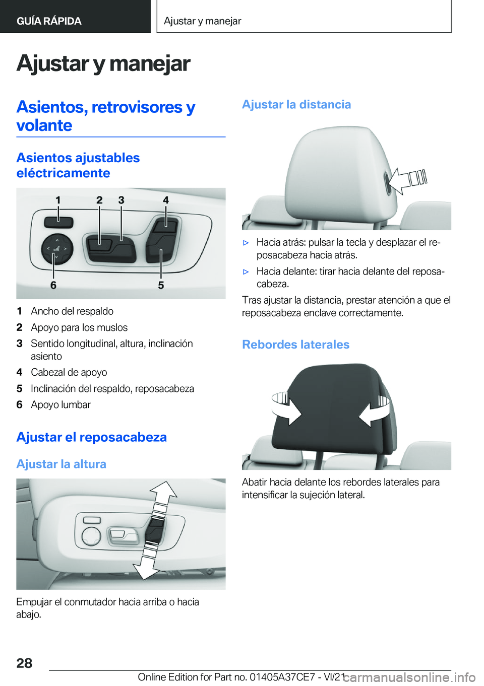 BMW X5 2022  Manuales de Empleo (in Spanish) �A�j�u�s�t�a�r��y��m�a�n�e�j�a�r�A�s�i�e�n�t�o�s�,��r�e�t�r�o�v�i�s�o�r�e�s��y
�v�o�l�a�n�t�e
�A�s�i�e�n�t�o�s��a�j�u�s�t�a�b�l�e�s
�e�l�