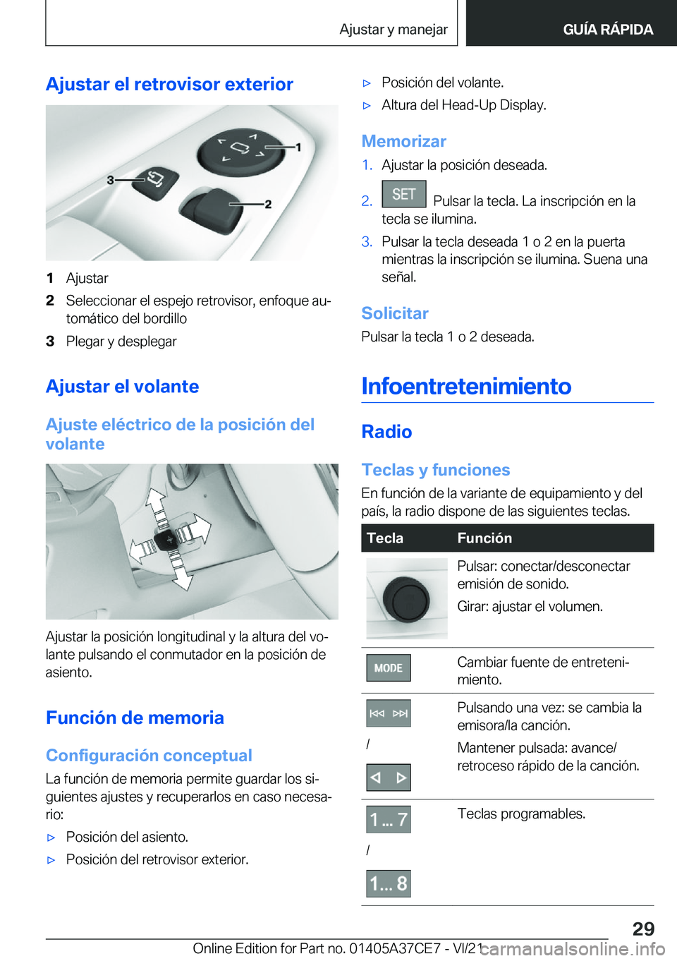 BMW X5 2022  Manuales de Empleo (in Spanish) �A�j�u�s�t�a�r��e�l��r�e�t�r�o�v�i�s�o�r��e�x�t�e�r�i�o�r�1�A�j�u�s�t�a�r�2�S�e�l�e�c�c�i�o�n�a�r��e�l��e�s�p�e�j�o��r�e�t�r�o�v�i�s�o�r�,��e�n�f�o�q�u�e��a�uª
�t�o�m�
