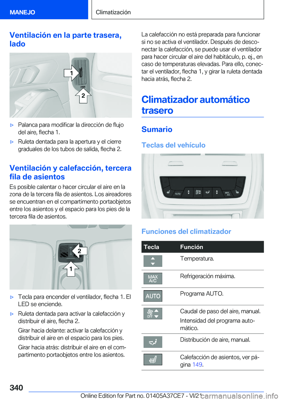 BMW X5 2022  Manuales de Empleo (in Spanish) �V�e�n�t�i�l�a�c�i�
