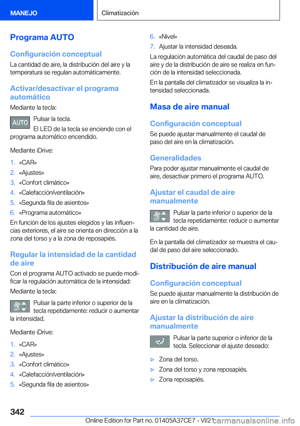 BMW X5 2022  Manuales de Empleo (in Spanish) �P�r�o�g�r�a�m�a��A�U�T�O
�C�o�n�f�i�g�u�r�a�c�i�