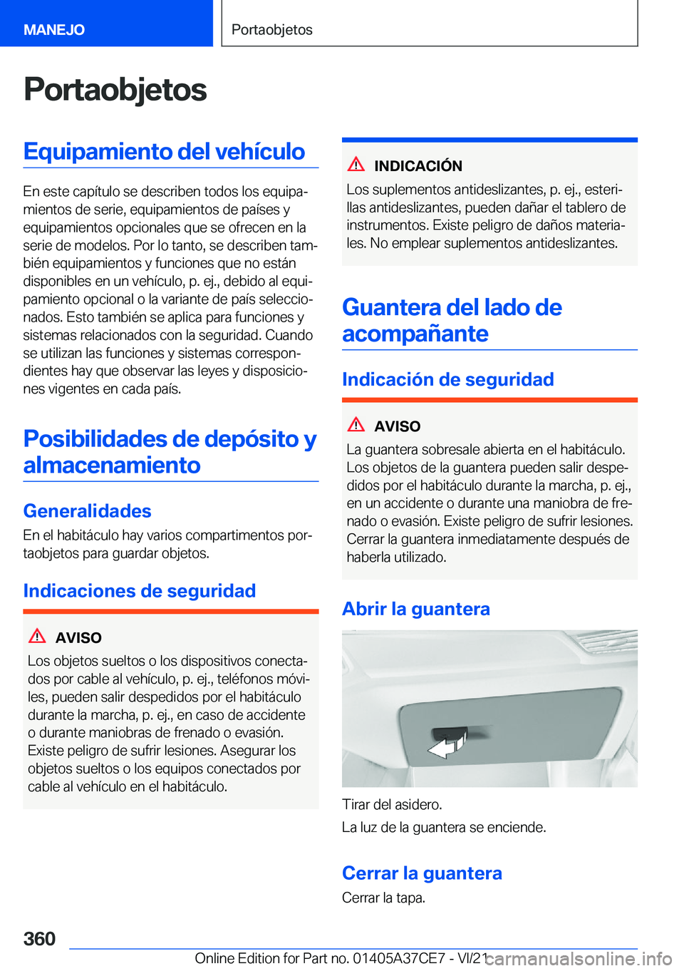 BMW X5 2022  Manuales de Empleo (in Spanish) �P�o�r�t�a�o�b�j�e�t�o�s�E�q�u�i�p�a�m�i�e�n�t�o��d�e�l��v�e�h�