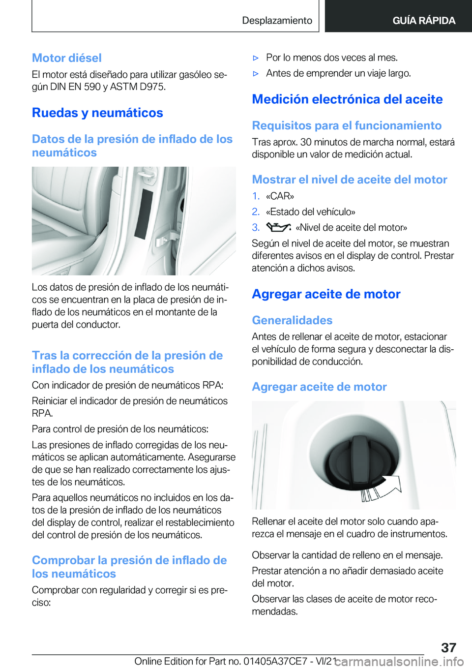 BMW X5 2022  Manuales de Empleo (in Spanish) �M�o�t�o�r��d�i�