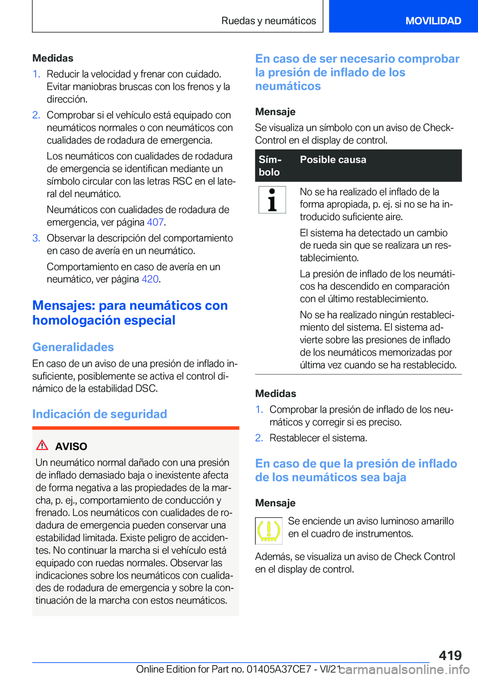 BMW X5 2022  Manuales de Empleo (in Spanish) �M�e�d�i�d�a�s�1�.�R�e�d�u�c�i�r��l�a��v�e�l�o�c�i�d�a�d��y��f�r�e�n�a�r��c�o�n��c�u�i�d�a�d�o�.�E�v�i�t�a�r��m�a�n�i�o�b�r�a�s��b�r�u�s�c�a�s��c�o�n��l�o�s��f�r�e�n�o�s��y��l�a
�d�i�r�e�