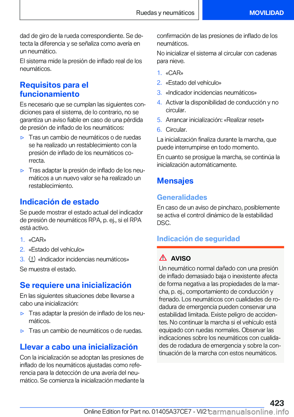 BMW X5 2022  Manuales de Empleo (in Spanish) �d�a�d��d�e��g�i�r�o��d�e��l�a��r�u�e�d�a��c�o�r�r�e�s�p�o�n�d�i�e�n�t�e�.��S�e��d�eª�t�e�c�t�a��l�a��d�i�f�e�r�e�n�c�i�a��y��s�e��s�e�