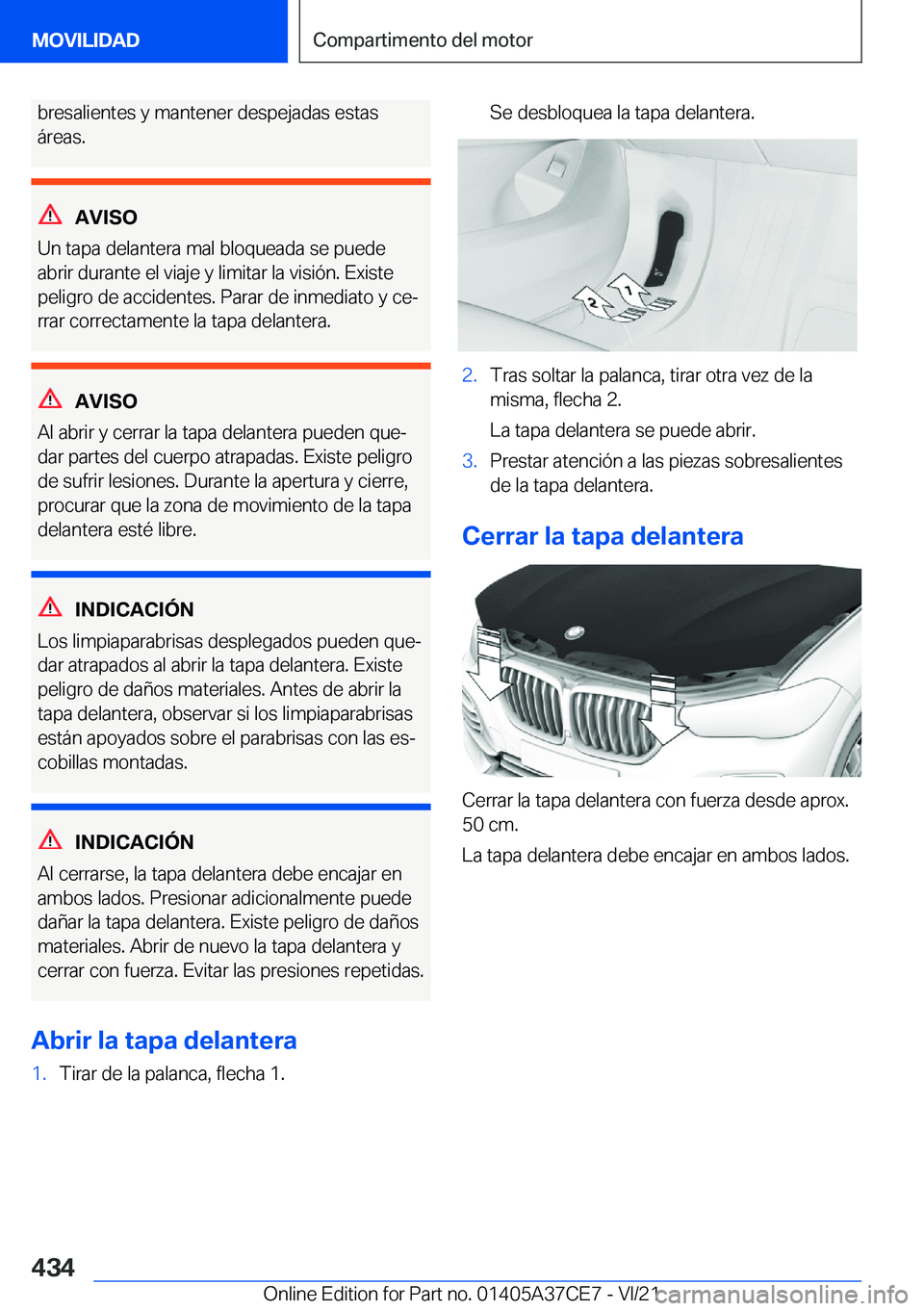 BMW X5 2022  Manuales de Empleo (in Spanish) �b�r�e�s�a�l�i�e�n�t�e�s��y��m�a�n�t�e�n�e�r��d�e�s�p�e�j�a�d�a�s��e�s�t�a�s�