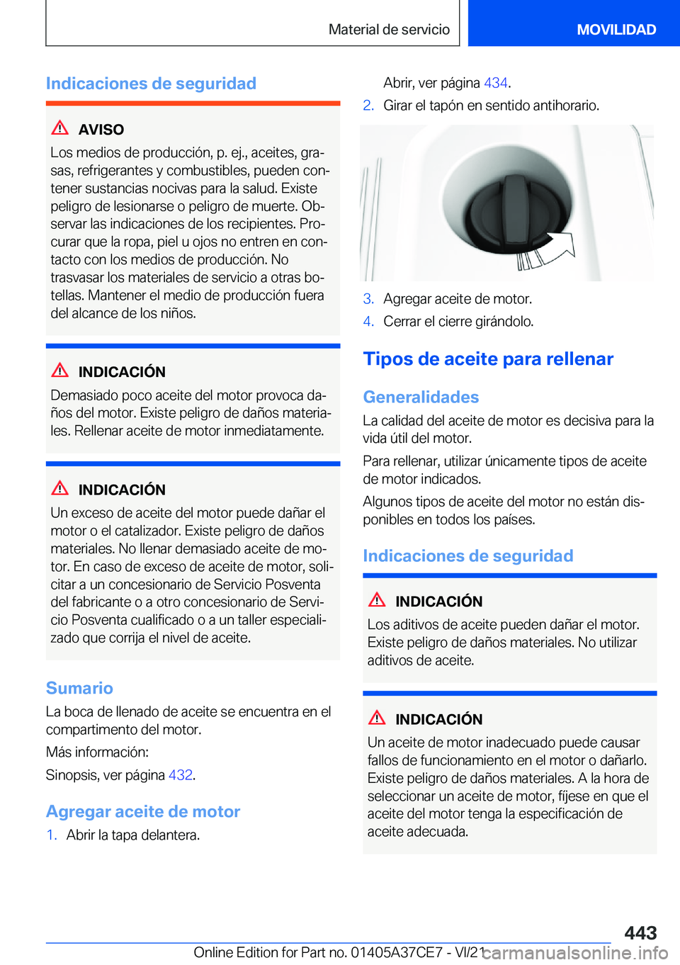 BMW X5 2022  Manuales de Empleo (in Spanish) �I�n�d�i�c�a�c�i�o�n�e�s��d�e��s�e�g�u�r�i�d�a�d
�A�V�I�S�O
�L�o�s��m�e�d�i�o�s��d�e��p�r�o�d�u�c�c�i�
