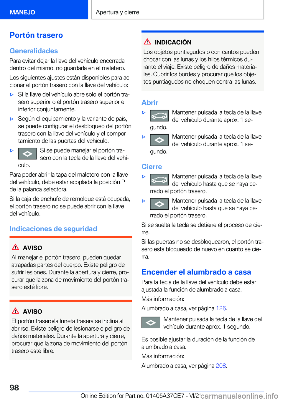 BMW X5 2022  Manuales de Empleo (in Spanish) �P�o�r�t�