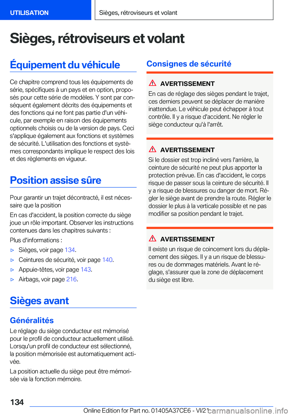 BMW X5 2022  Notices Demploi (in French) �S�i�è�g�e�s�,��r�é�t�r�o�v�i�s�e�u�r�s��e�t��v�o�l�a�n�t�