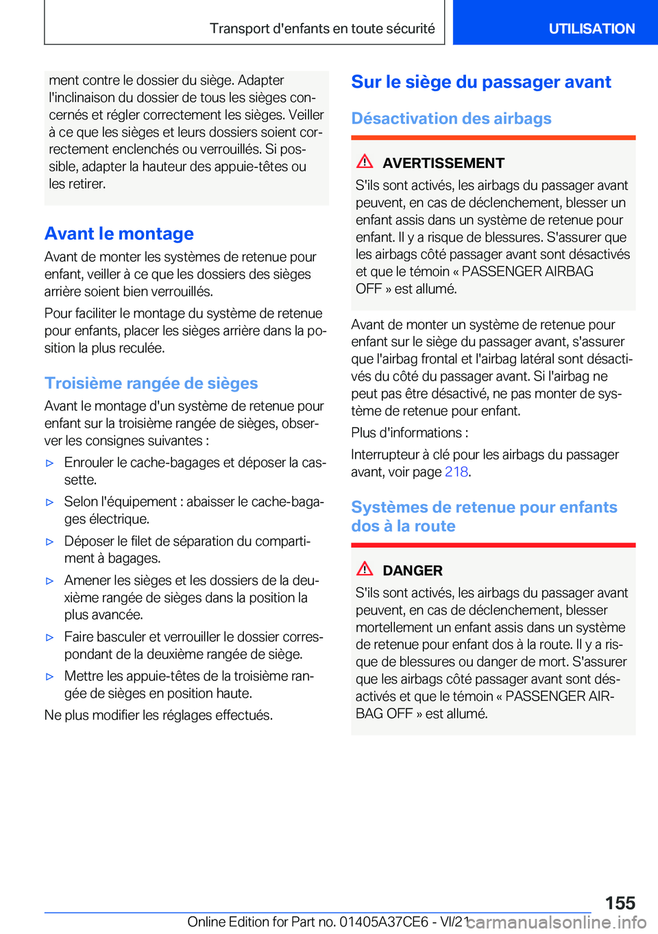 BMW X5 2022  Notices Demploi (in French) �m�e�n�t��c�o�n�t�r�e��l�e��d�o�s�s�i�e�r��d�u��s�i�è�g�e�.��A�d�a�p�t�e�r�l�'�i�n�c�l�i�n�a�i�s�o�n��d�u��d�o�s�s�i�e�r��d�e��t�o�u�s��l�e�s��s�i�è�g�e�s��c�o�nj �c�e�r�n�é�s��e