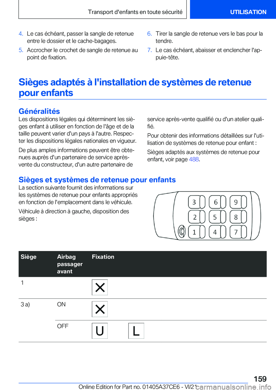 BMW X5 2022  Notices Demploi (in French) �4�.�L�e��c�a�s��é�c�h�é�a�n�t�,��p�a�s�s�e�r��l�a��s�a�n�g�l�e��d�e��r�e�t�e�n�u�e
�e�n�t�r�e��l�e��d�o�s�s�i�e�r��e�t��l�e��c�a�c�h�e�-�b�a�g�a�g�e�s�.�5�.�A�c�c�r�o�c�h�e�r��l�e��c�