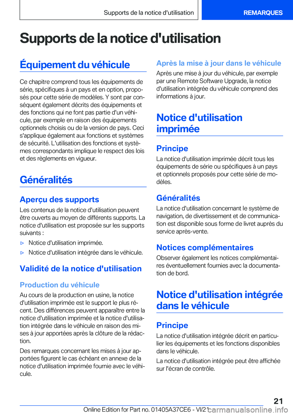 BMW X5 2022  Notices Demploi (in French) �S�u�p�p�o�r�t�s��d�e��l�a��n�o�t�i�c�e��d�'�u�t�i�l�i�s�a�t�i�o�n�