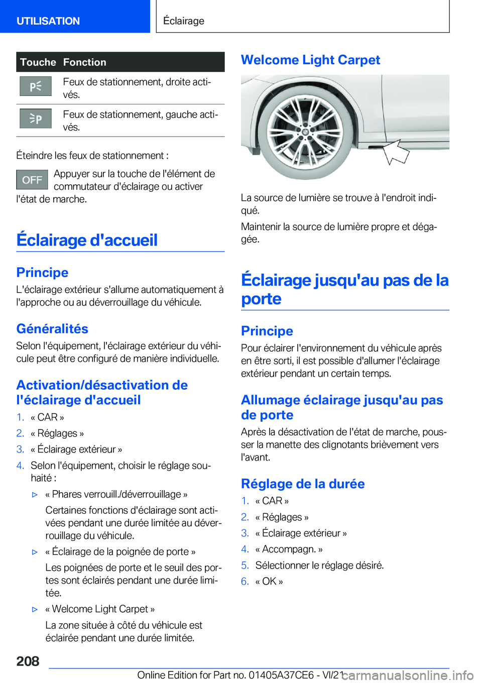 BMW X5 2022  Notices Demploi (in French) �T�o�u�c�h�e�F�o�n�c�t�i�o�n�F�e�u�x��d�e��s�t�a�t�i�o�n�n�e�m�e�n�t�,��d�r�o�i�t�e��a�c�t�ij
�v�é�s�.�F�e�u�x��d�e��s�t�a�t�i�o�n�n�e�m�e�n�t�,��g�a�u�c�h�e��a�c�t�ij
�v�é�s�.
�É�t�e�i�n