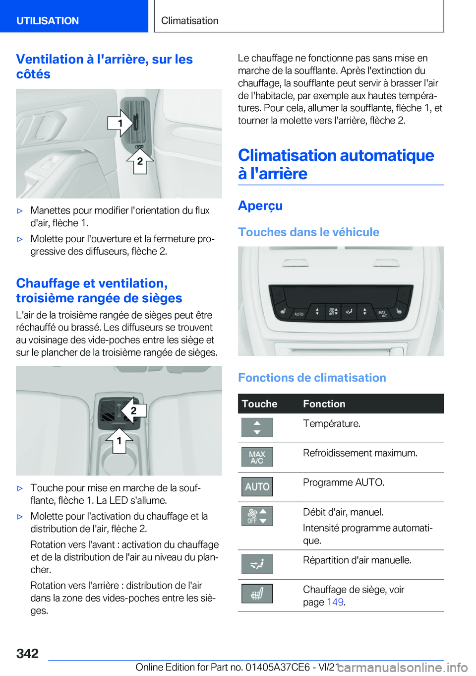 BMW X5 2022  Notices Demploi (in French) �V�e�n�t�i�l�a�t�i�o�n��