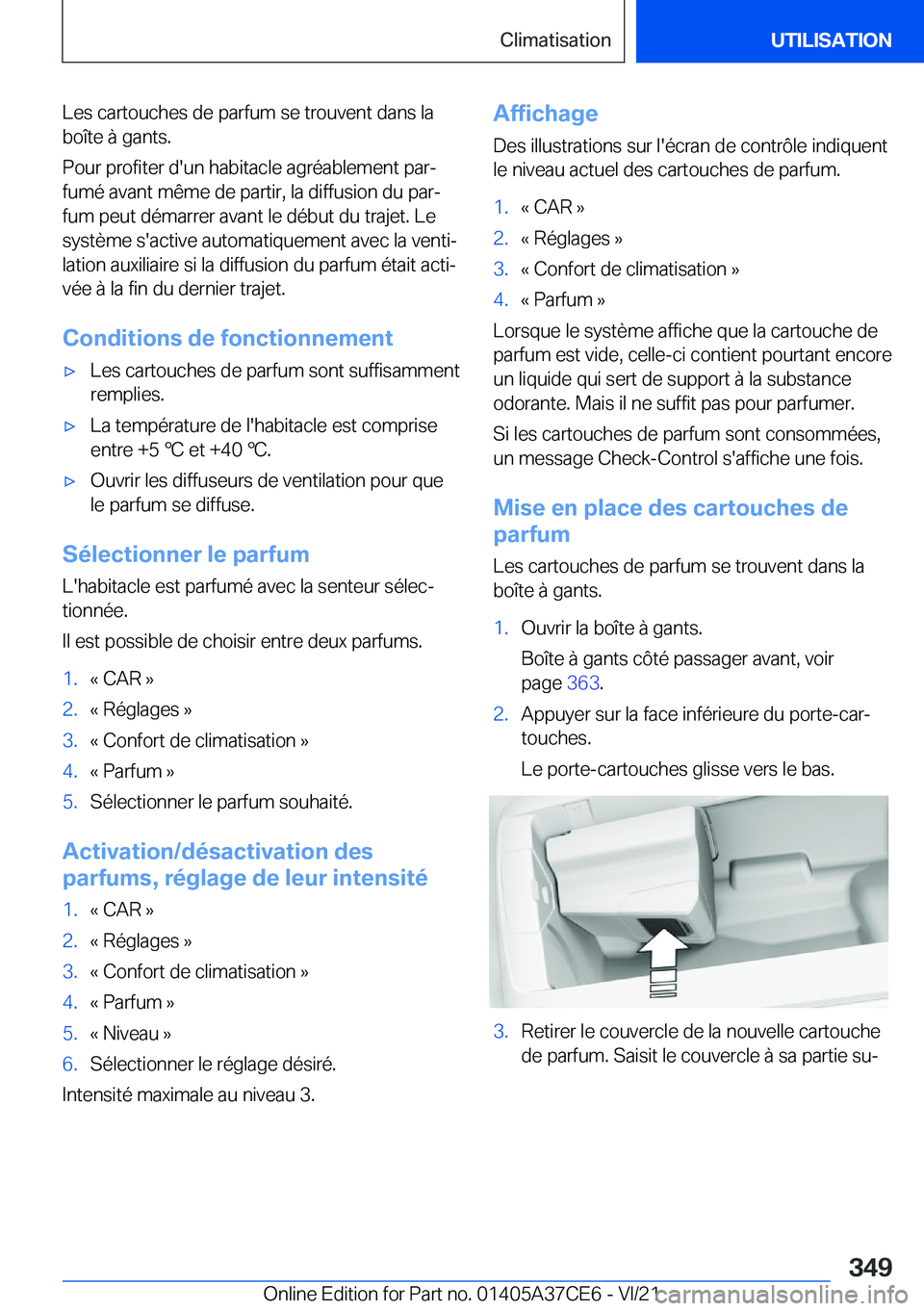 BMW X5 2022  Notices Demploi (in French) �L�e�s��c�a�r�t�o�u�c�h�e�s��d�e��p�a�r�f�u�m��s�e��t�r�o�u�v�e�n�t��d�a�n�s��l�a�b�o�