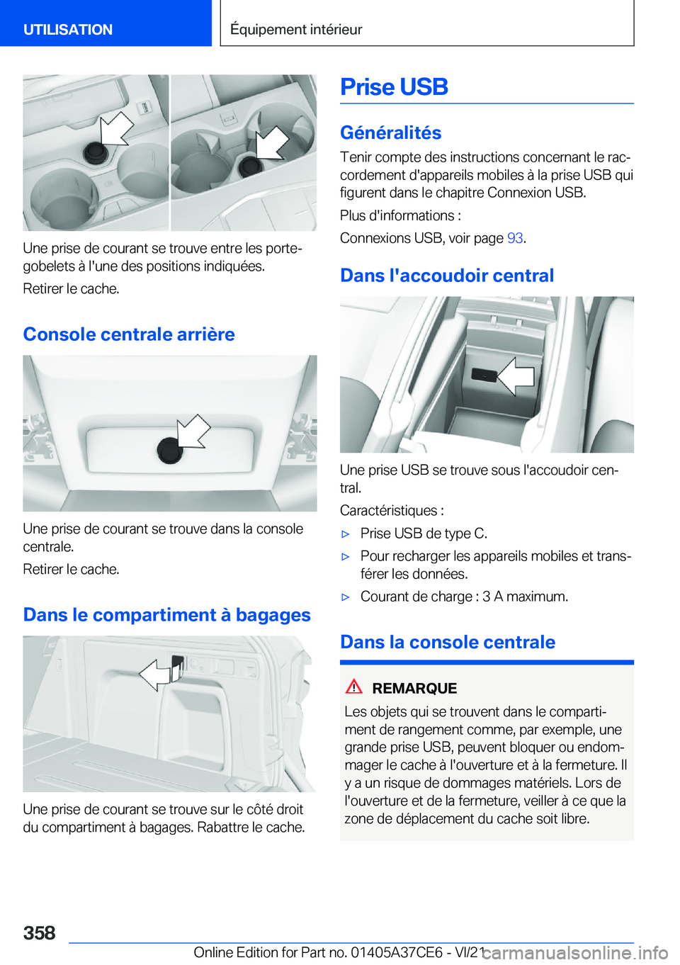 BMW X5 2022  Notices Demploi (in French) �U�n�e��p�r�i�s�e��d�e��c�o�u�r�a�n�t��s�e��t�r�o�u�v�e��e�n�t�r�e��l�e�s��p�o�r�t�e�-
�g�o�b�e�l�e�t�s��