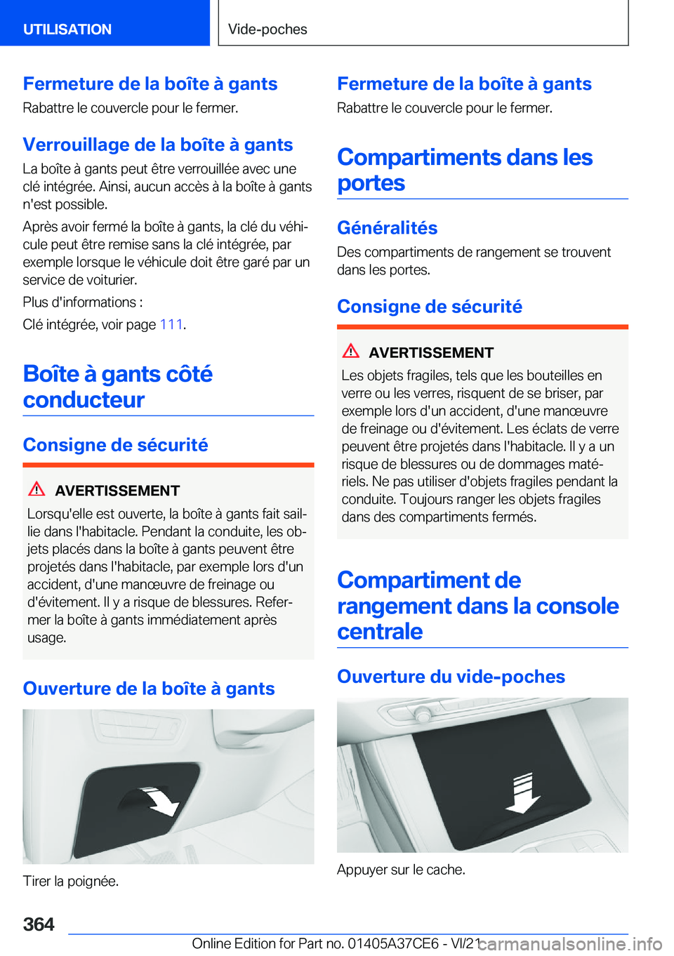 BMW X5 2022  Notices Demploi (in French) �F�e�r�m�e�t�u�r�e��d�e��l�a��b�o�