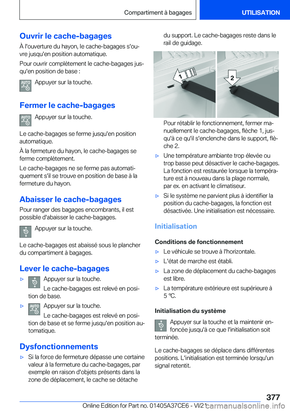 BMW X5 2022  Notices Demploi (in French) �O�u�v�r�i�r��l�e��c�a�c�h�e�-�b�a�g�a�g�e�s�