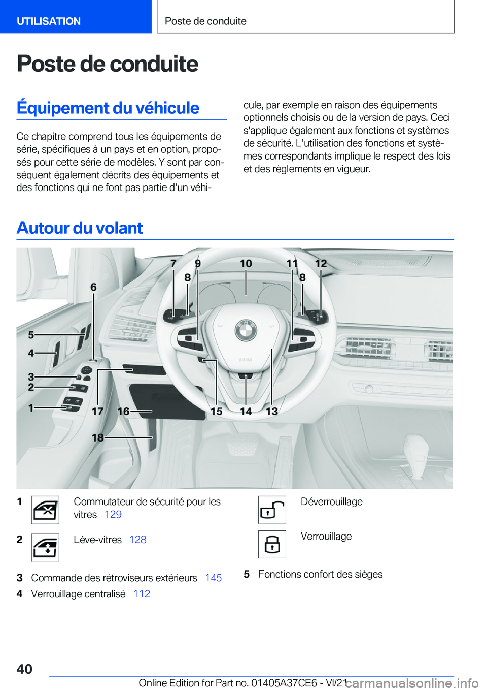 BMW X5 2022  Notices Demploi (in French) �P�o�s�t�e��d�e��c�o�n�d�u�i�t�e�