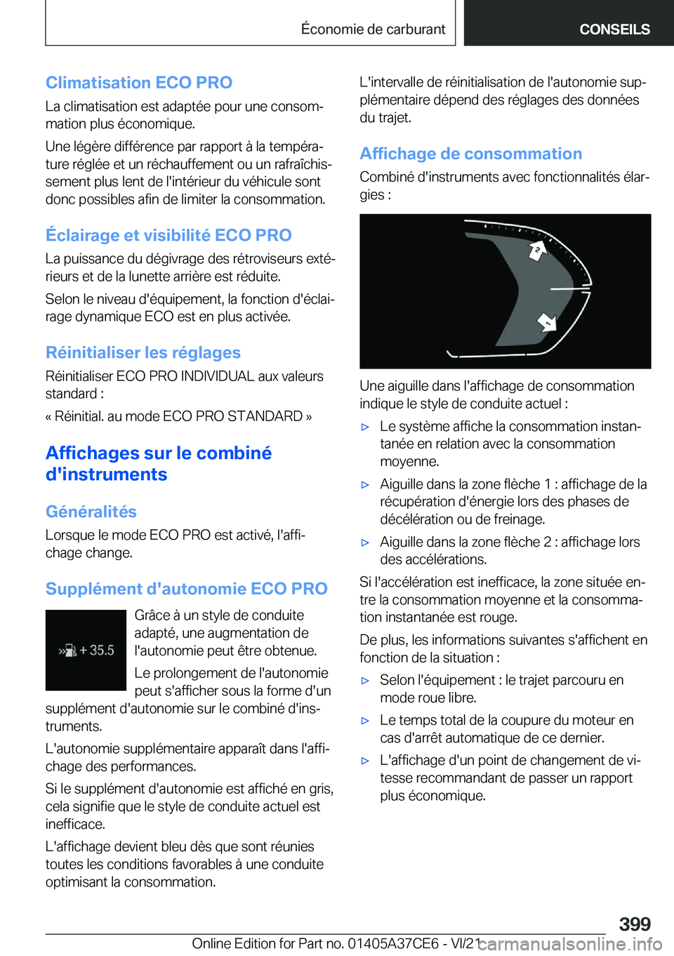 BMW X5 2022  Notices Demploi (in French) �C�l�i�m�a�t�i�s�a�t�i�o�n��E�C�O��P�R�O�L�a��c�l�i�m�a�t�i�s�a�t�i�o�n��e�s�t��a�d�a�p�t�é�e��p�o�u�r��u�n�e��c�o�n�s�o�mj
�m�a�t�i�o�n��p�l�u�s��é�c�o�n�o�m�i�q�u�e�.
�U�n�e��l�é�g�è