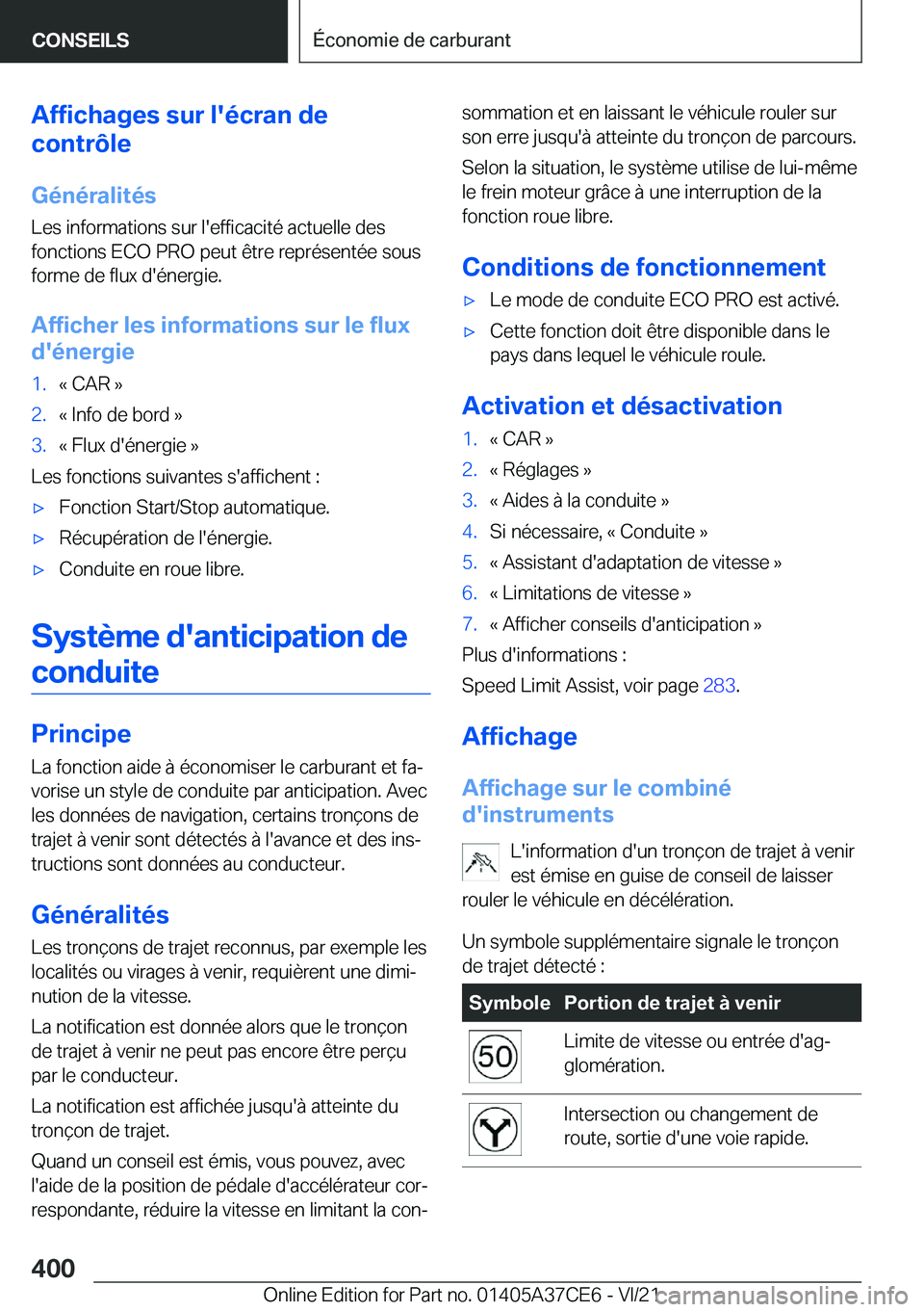 BMW X5 2022  Notices Demploi (in French) �A�f�f�i�c�h�a�g�e�s��s�u�r��l�'�é�c�r�a�n��d�e
�c�o�n�t�r�