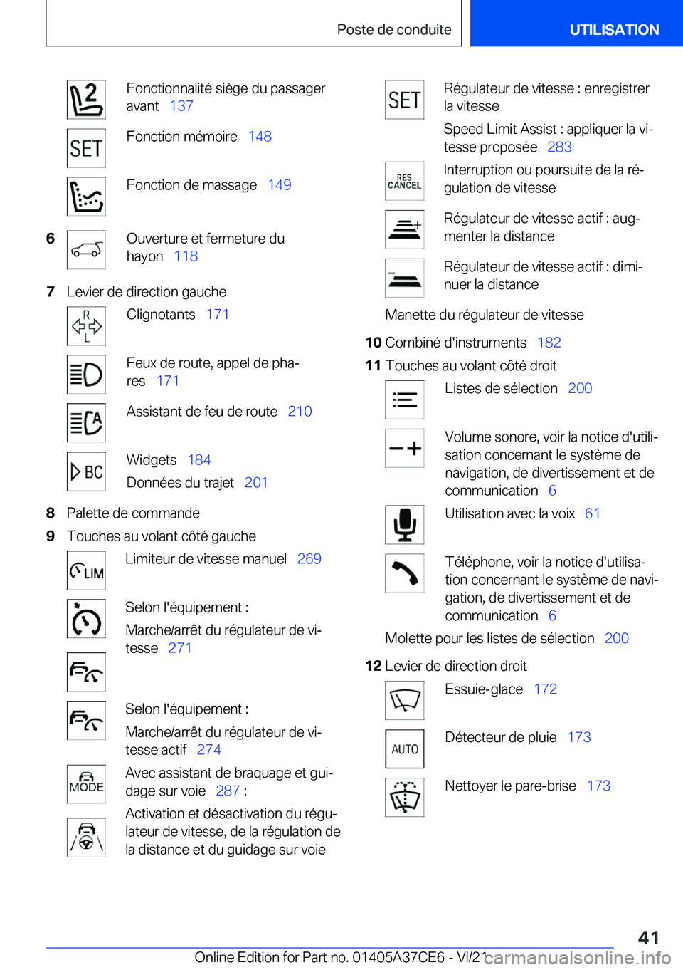 BMW X5 2022  Notices Demploi (in French) �F�o�n�c�t�i�o�n�n�a�l�i�t�é��s�i�è�g�e��d�u��p�a�s�s�a�g�e�r
�a�v�a�n�t\_ �1�3�7�F�o�n�c�t�i�o�n��m�é�m�o�i�r�e\_ �1�4�8�F�o�n�c�t�i�o�n��d�e��m�a�s�s�a�g�e\_ �1�4�9�6�O�u�v�e�r�t�u�r�