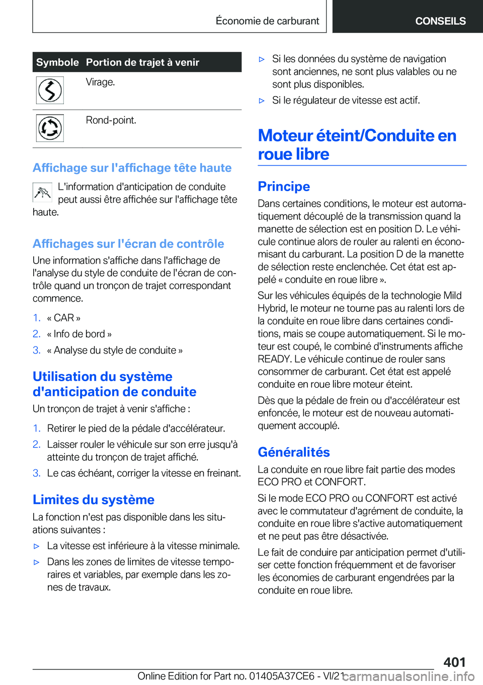 BMW X5 2022  Notices Demploi (in French) �S�y�m�b�o�l�e�P�o�r�t�i�o�n��d�e��t�r�a�j�e�t��