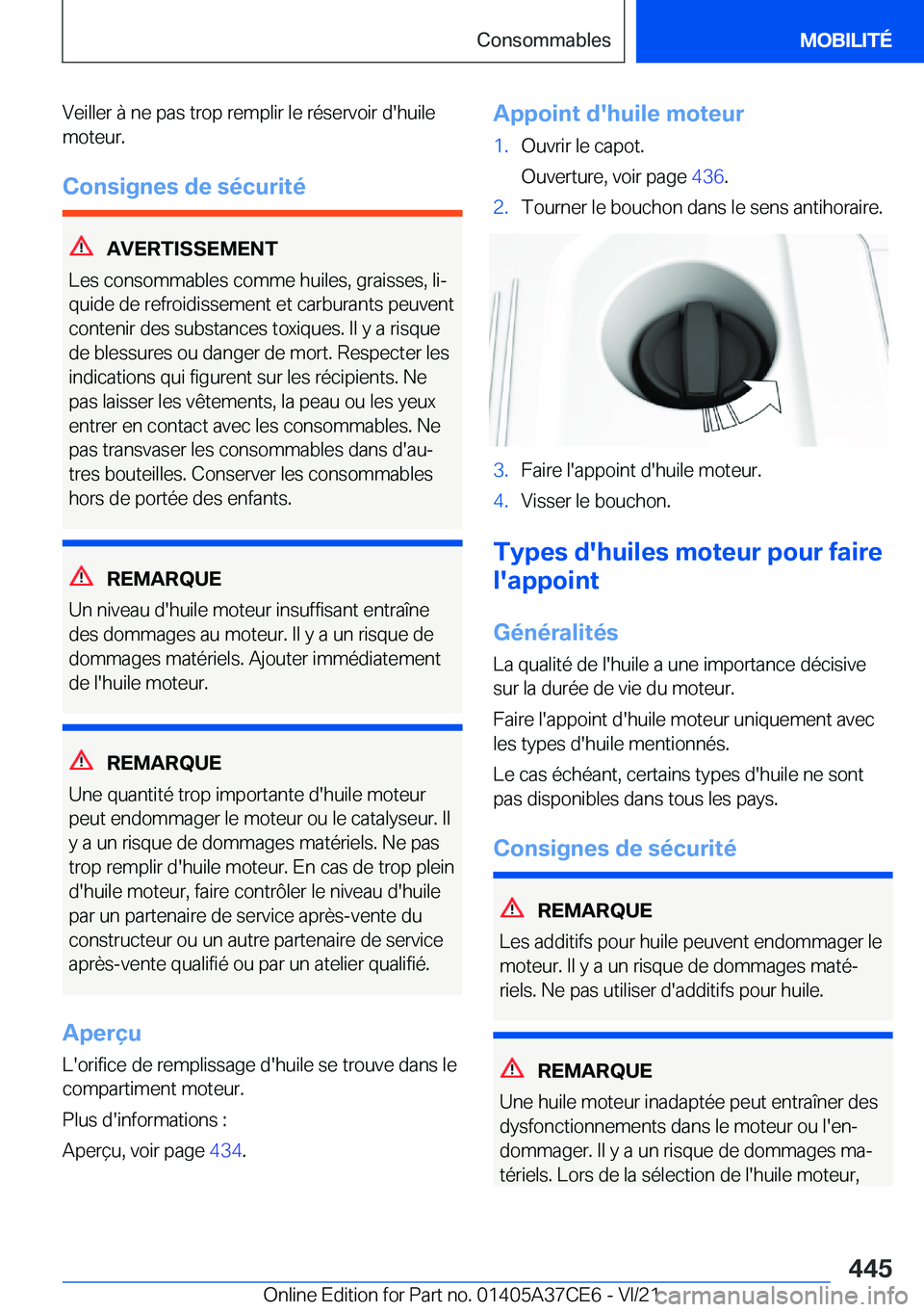 BMW X5 2022  Notices Demploi (in French) �V�e�i�l�l�e�r��