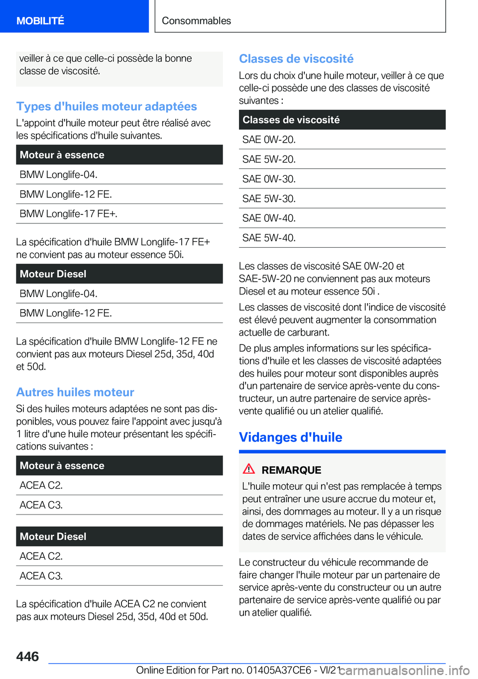 BMW X5 2022  Notices Demploi (in French) �v�e�i�l�l�e�r��