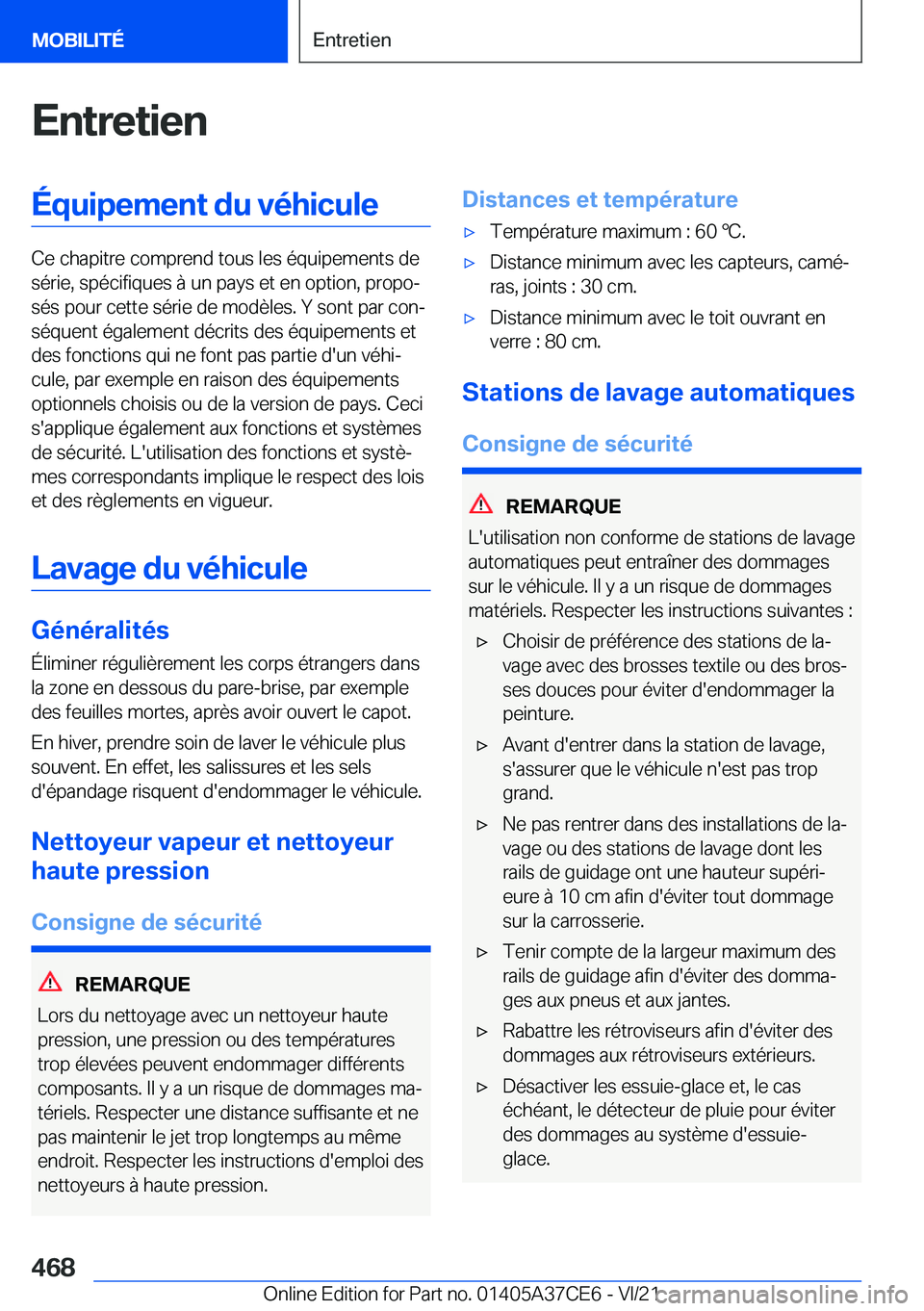 BMW X5 2022  Notices Demploi (in French) �E�n�t�r�e�t�i�e�n�