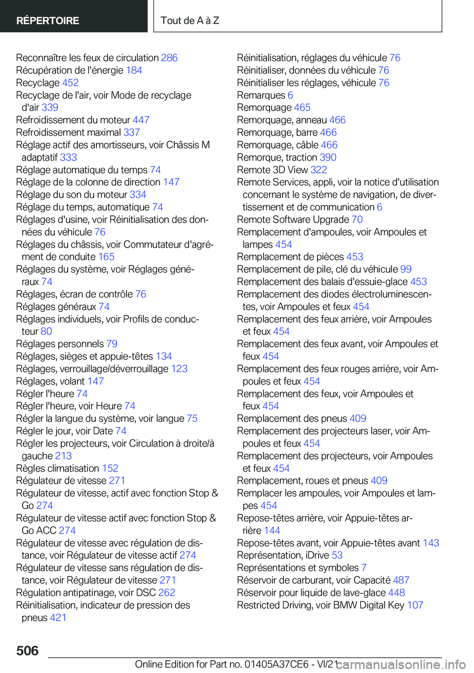 BMW X5 2022  Notices Demploi (in French) �R�e�c�o�n�n�a�