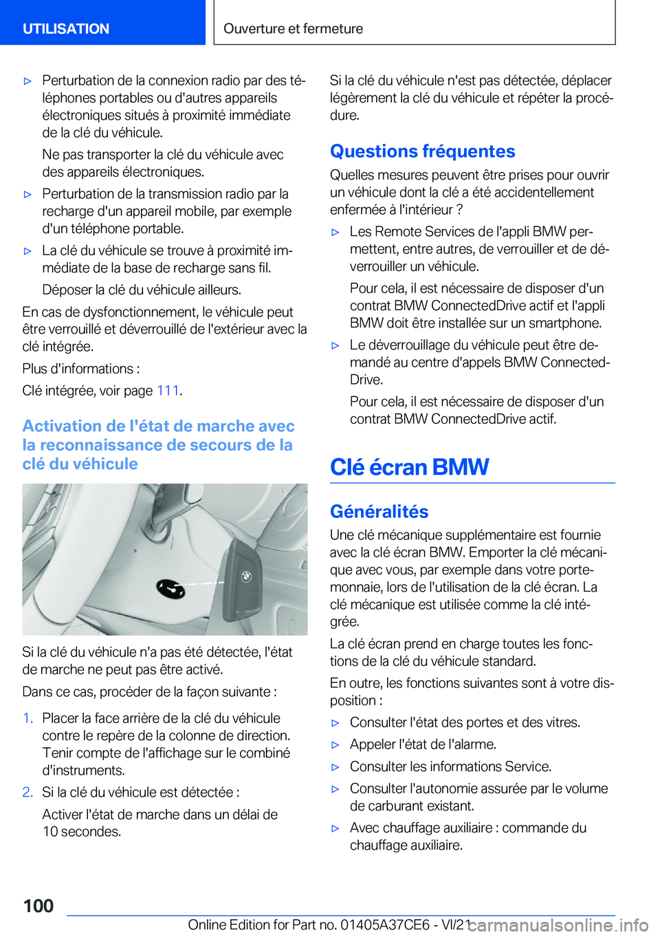 BMW X5 2022  Notices Demploi (in French) 'x�P�e�r�t�u�r�b�a�t�i�o�n��d�e��l�a��c�o�n�n�e�x�i�o�n��r�a�d�i�o��p�a�r��d�e�s��t�éj�l�é�p�h�o�n�e�s��p�o�r�t�a�b�l�e�s��o�u��d�'�a�u�t�r�e�s��a�p�p�a�r�e�i�l�s
�é�l�e�c�t�r�o