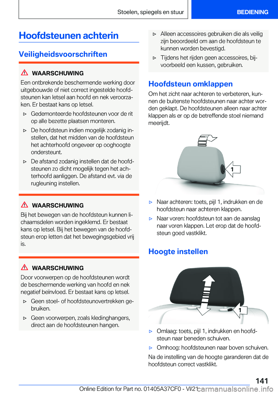 BMW X5 2022  Instructieboekjes (in Dutch) �H�o�o�f�d�s�t�e�u�n�e�n��a�c�h�t�e�r�i�n
�V�e�i�l�i�g�h�e�i�d�s�v�o�o�r�s�c�h�r�i�f�t�e�n
�W�A�A�R�S�C�H�U�W�I�N�G
�E�e�n��o�n�t�b�r�e�k�e�n�d�e��b�e�s�c�h�e�r�m�e�n�d�e��w�e�r�k�i�n�g��d�o�o�r
