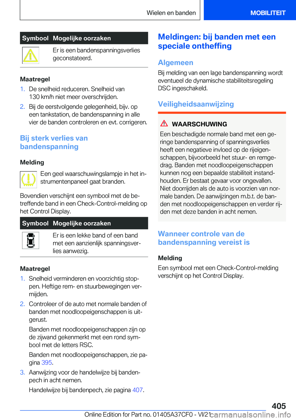 BMW X5 2022  Instructieboekjes (in Dutch) �S�y�m�b�o�o�l�M�o�g�e�l�i�j�k�e��o�o�r�z�a�k�e�n�E�r��i�s��e�e�n��b�a�n�d�e�n�s�p�a�n�n�i�n�g�s�v�e�r�l�i�e�s
�g�e�c�o�n�s�t�a�t�e�e�r�d�.
�M�a�a�t�r�e�g�e�l
�1�.�D�e��s�n�e�l�h�e�i�d��r�e�d�u�