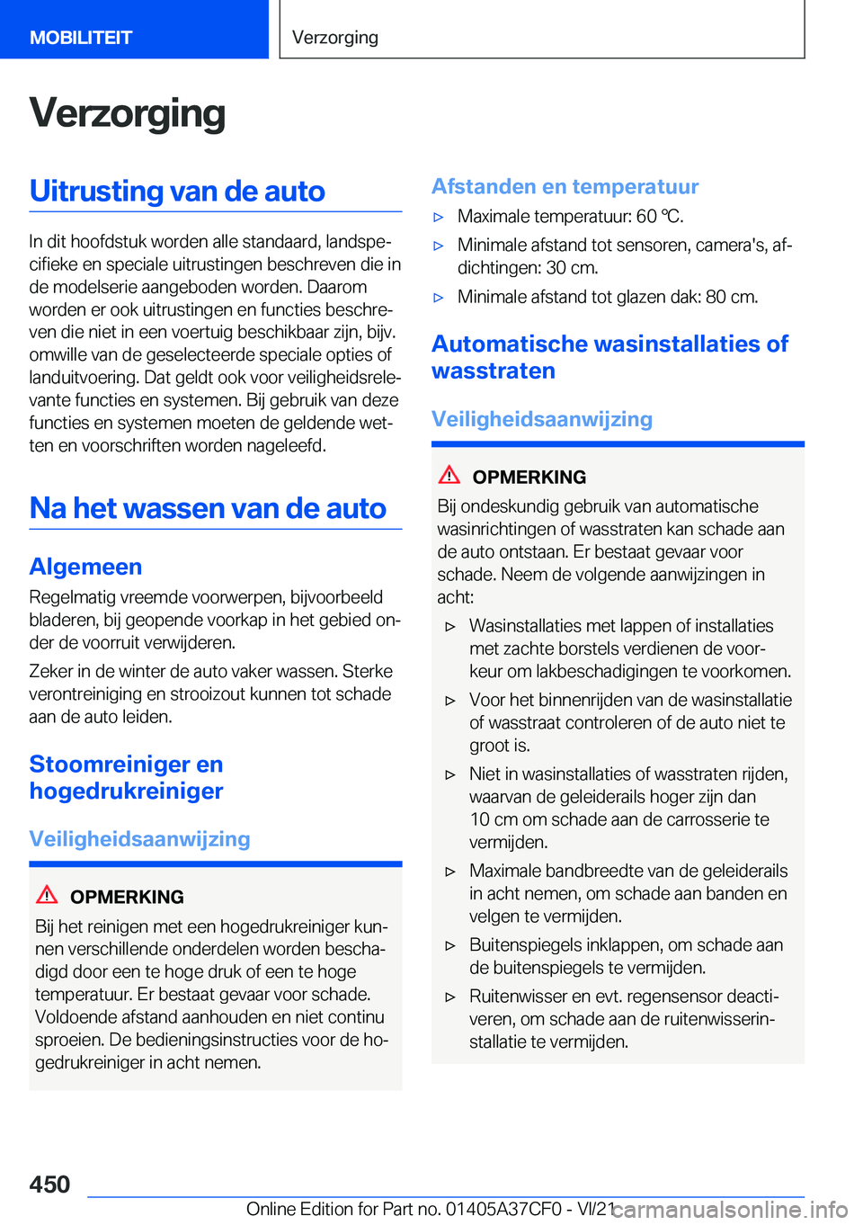 BMW X5 2022  Instructieboekjes (in Dutch) �V�e�r�z�o�r�g�i�n�g�U�i�t�r�u�s�t�i�n�g��v�a�n��d�e��a�u�t�o
�I�n��d�i�t��h�o�o�f�d�s�t�u�k��w�o�r�d�e�n��a�l�l�e��s�t�a�n�d�a�a�r�d�,��l�a�n�d�s�p�ej�c�i�f�i�e�k�e��e�n��s�p�e�c�i�a�l�e�