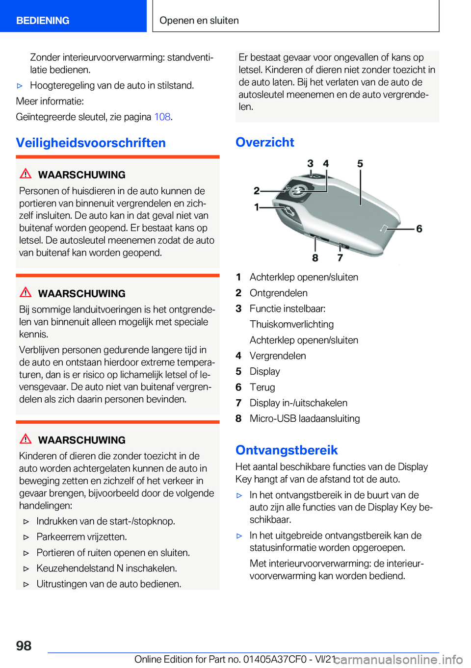 BMW X5 2022  Instructieboekjes (in Dutch) �Z�o�n�d�e�r��i�n�t�e�r�i�e�u�r�v�o�o�r�v�e�r�w�a�r�m�i�n�g�:��s�t�a�n�d�v�e�n�t�ij
�l�a�t�i�e��b�e�d�i�e�n�e�n�.'x�H�o�o�g�t�e�r�e�g�e�l�i�n�g��v�a�n��d�e��a�u�t�o��i�n��s�t�i�l�s�t�a�n�