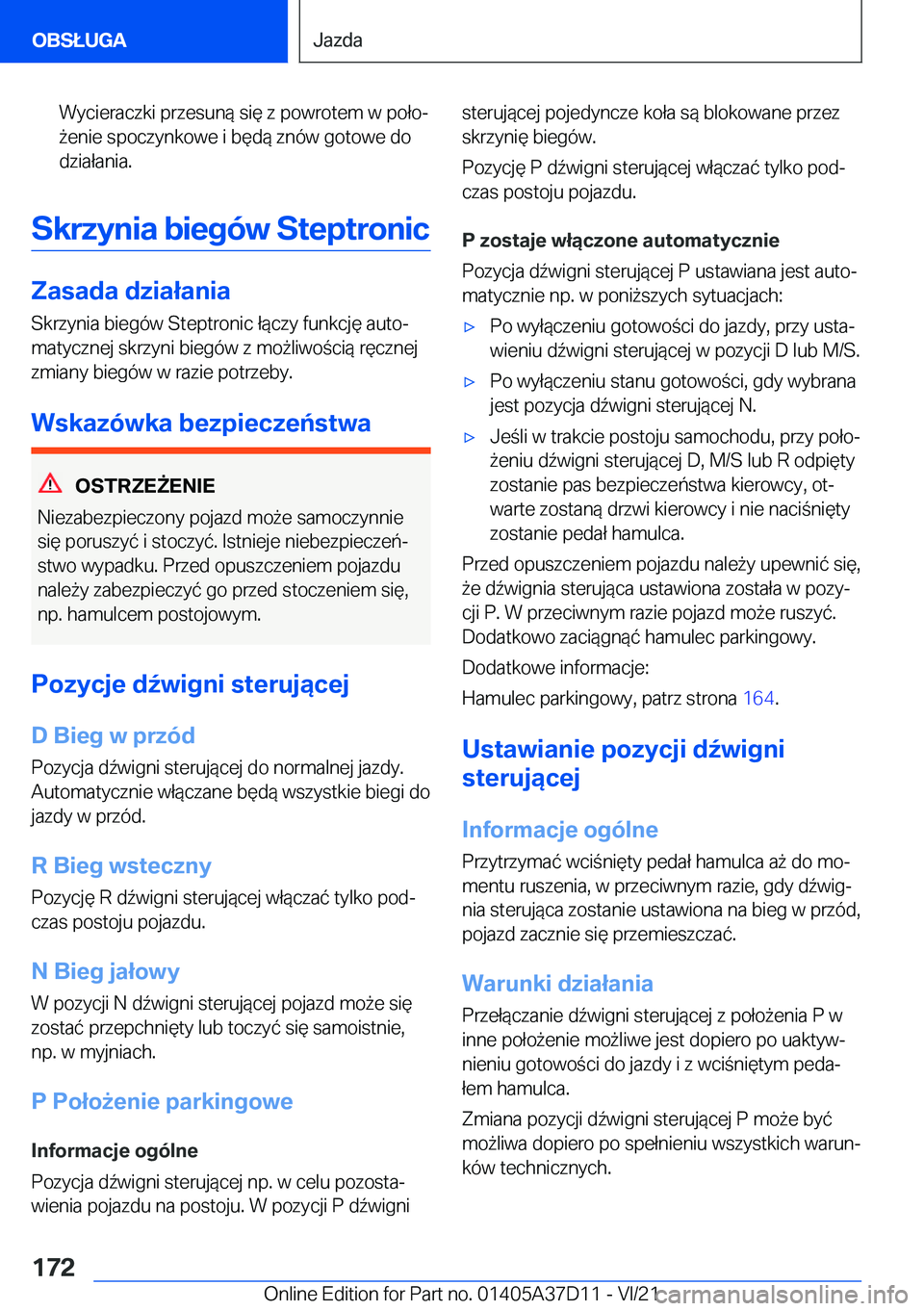 BMW X5 2022  Instrukcja obsługi (in Polish) �W�y�c�i�e�r�a�c�z�k�i��p�r�z�e�s�u�n�