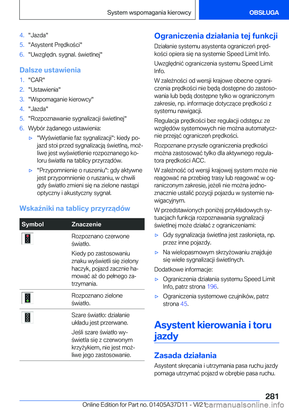 BMW X5 2022  Instrukcja obsługi (in Polish) �4�.��J�a�z�d�a��5�.��A�s�y�s�t�e�n�t��P�r�
