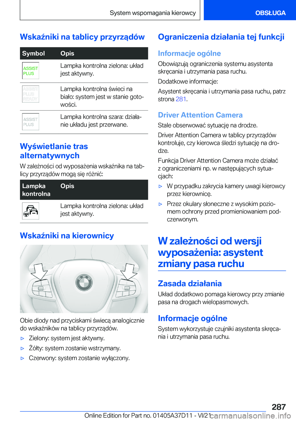 BMW X5 2022  Instrukcja obsługi (in Polish) �W�s�k�a7�n�i�k�i��n�a��t�a�b�l�i�c�y��p�r�z�y�r�z�ą�d�