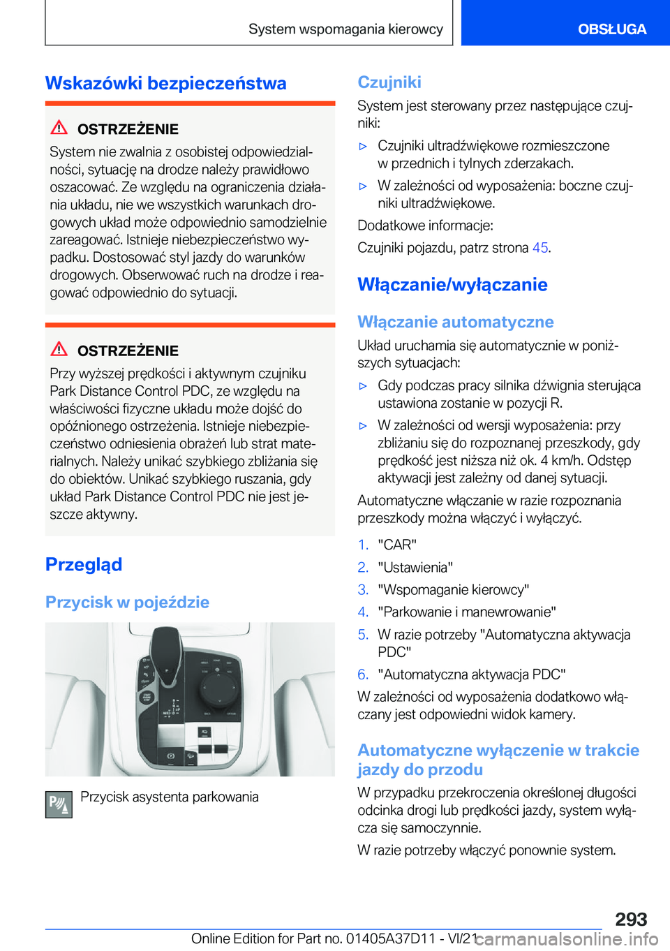 BMW X5 2022  Instrukcja obsługi (in Polish) �W�s�k�a�z�