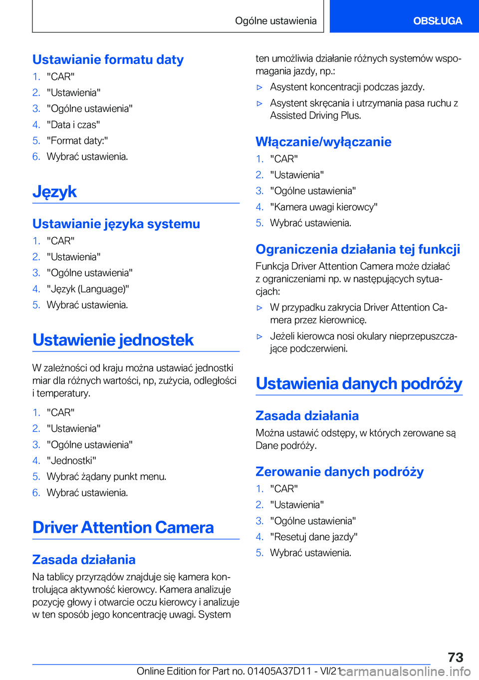 BMW X5 2022  Instrukcja obsługi (in Polish) �U�s�t�a�w�i�a�n�i�e��f�o�r�m�a�t�u��d�a�t�y�1�.��C�A�R��2�.��U�s�t�a�w�i�e�n�i�a��3�.��O�g�