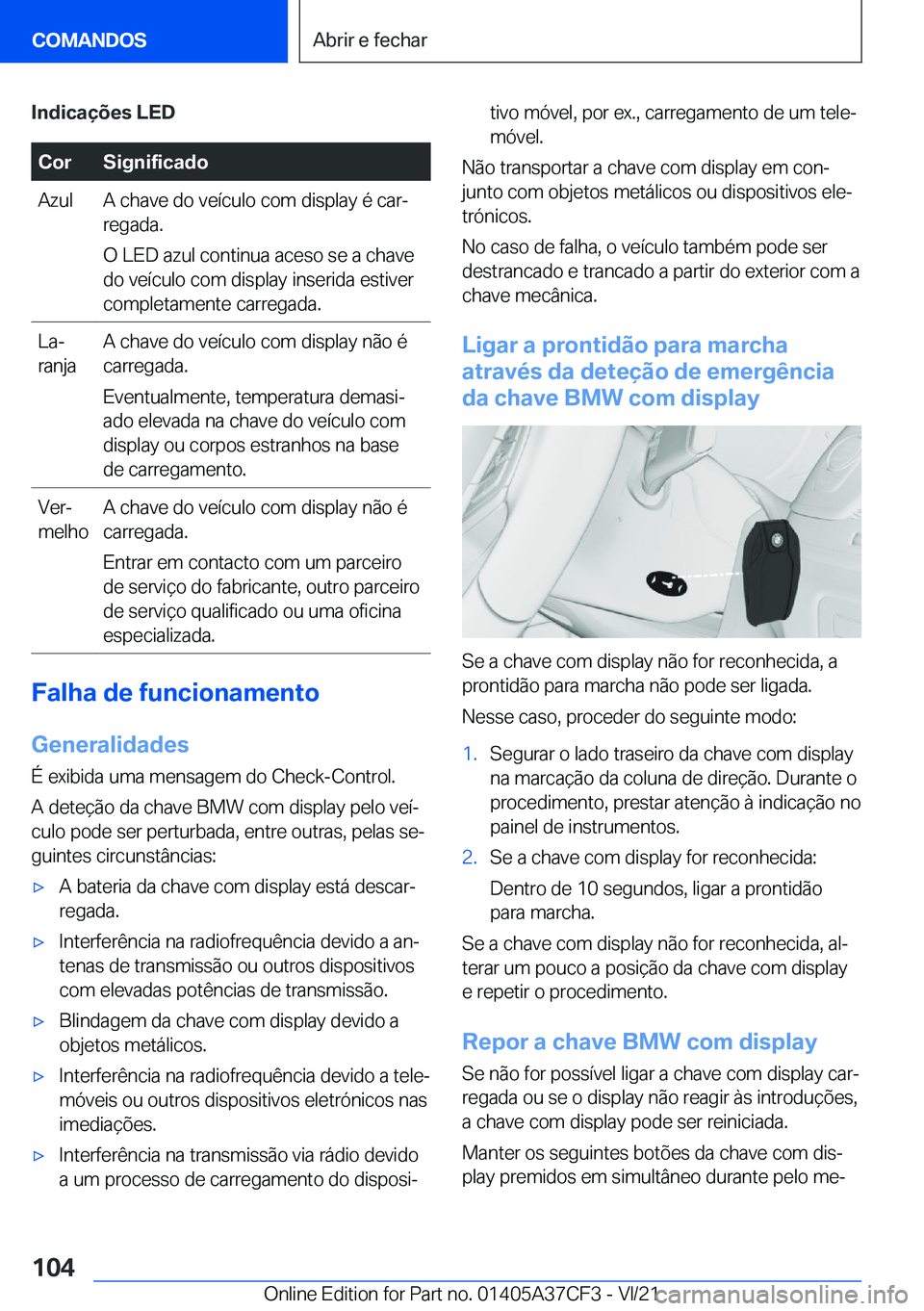 BMW X5 2022  Manual do condutor (in Portuguese) �I�n�d�i�c�a�