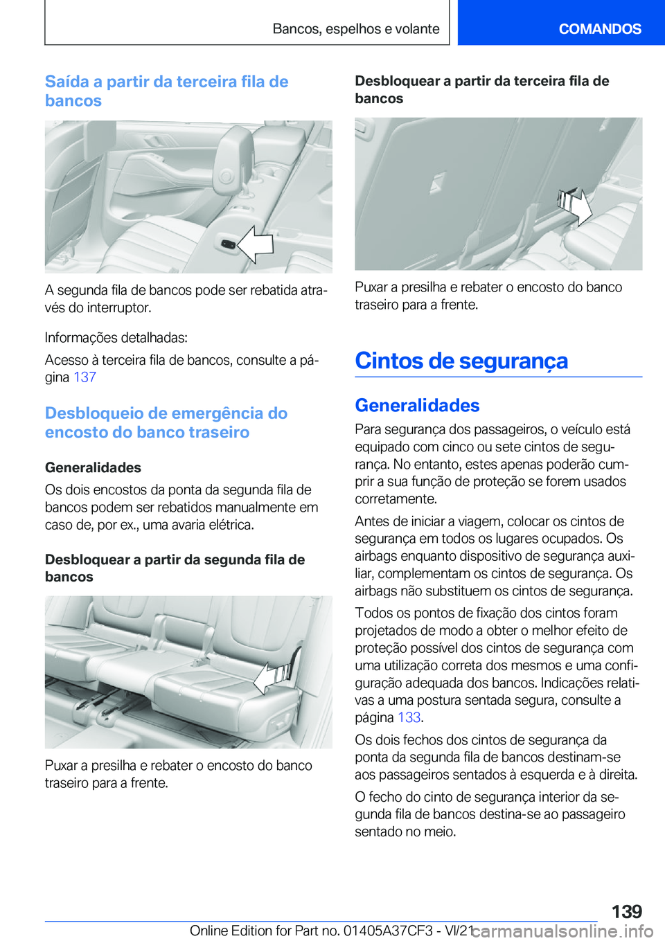 BMW X5 2022  Manual do condutor (in Portuguese) �S�a�