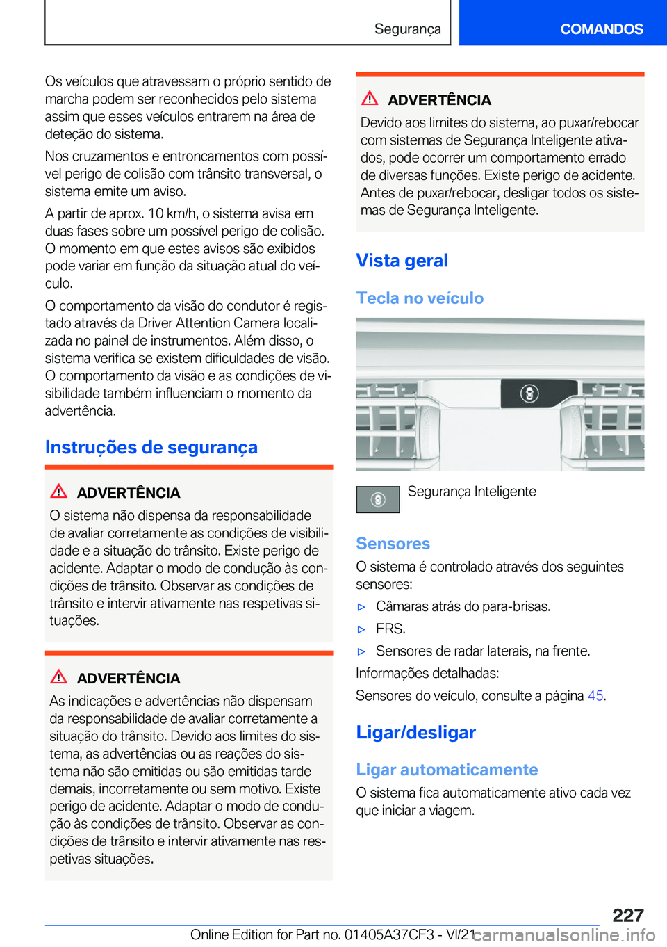BMW X5 2022  Manual do condutor (in Portuguese) �O�s��v�e�