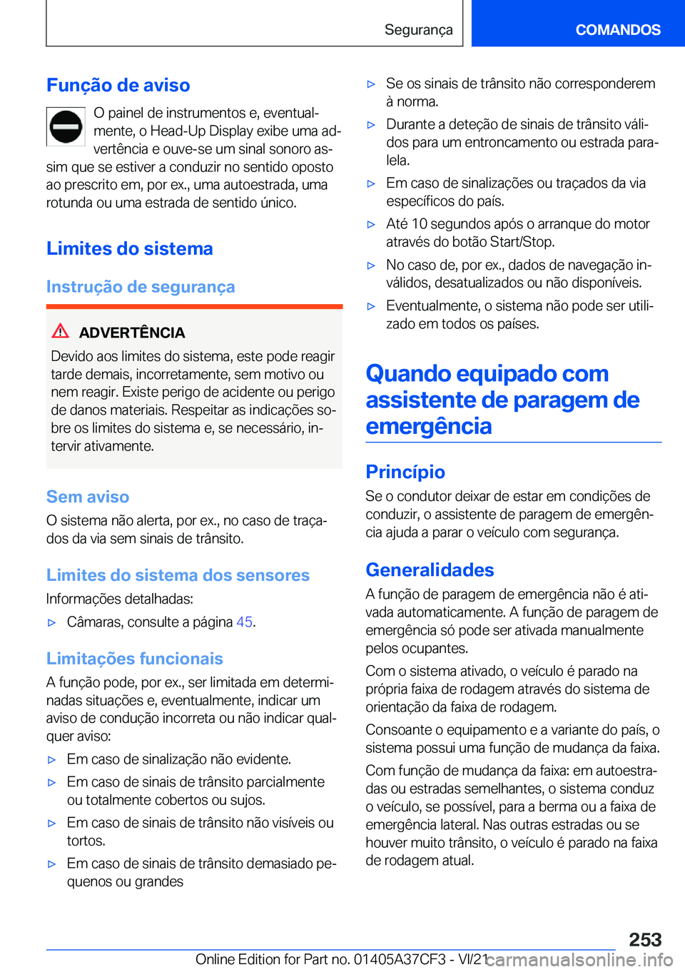 BMW X5 2022  Manual do condutor (in Portuguese) �F�u�n�