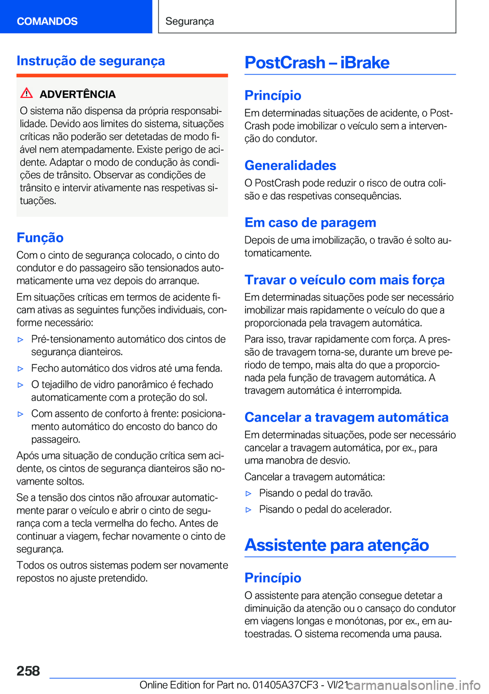 BMW X5 2022  Manual do condutor (in Portuguese) �I�n�s�t�r�u�