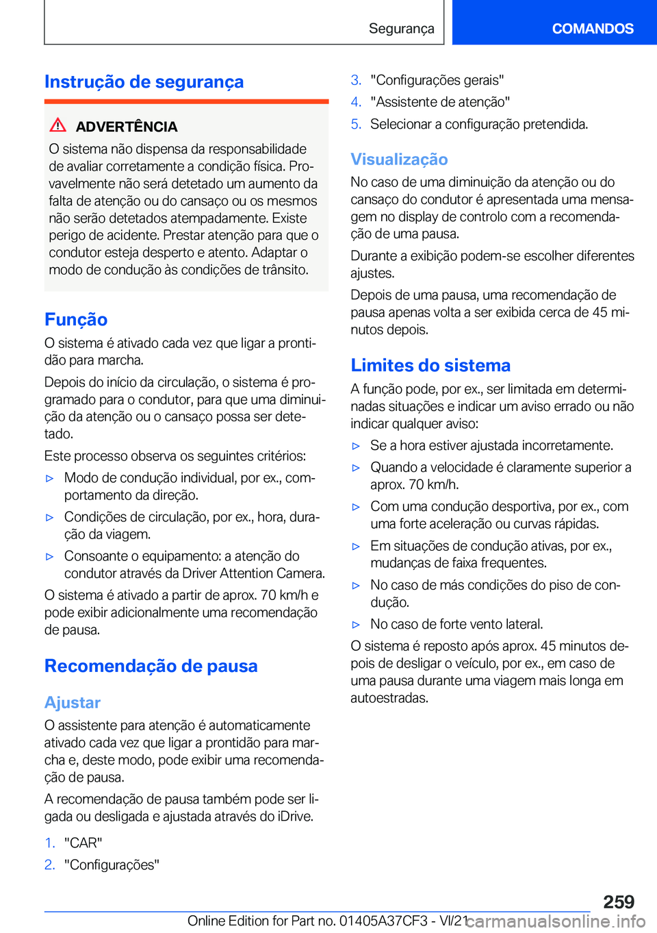 BMW X5 2022  Manual do condutor (in Portuguese) �I�n�s�t�r�u�