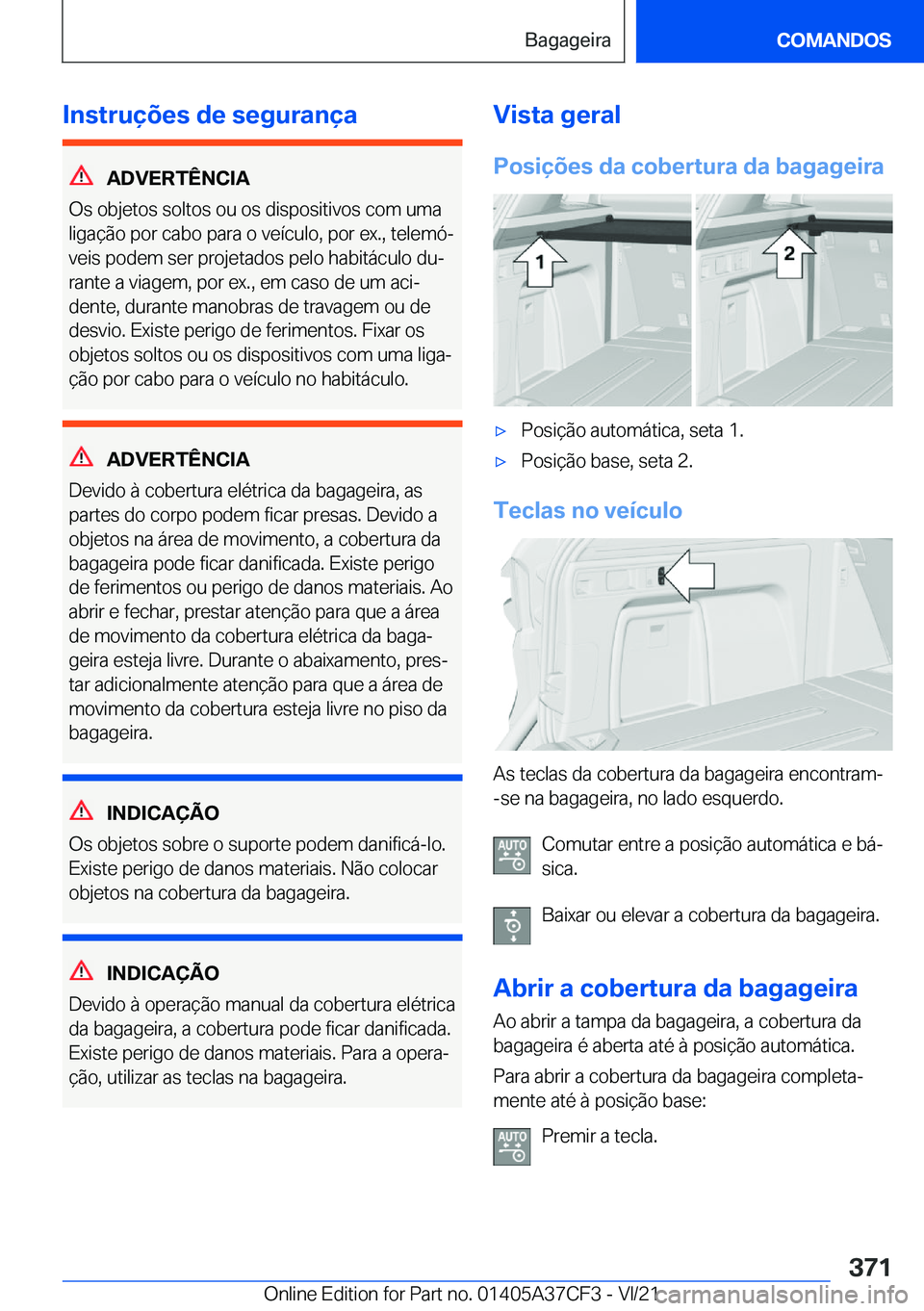 BMW X5 2022  Manual do condutor (in Portuguese) �I�n�s�t�r�u�